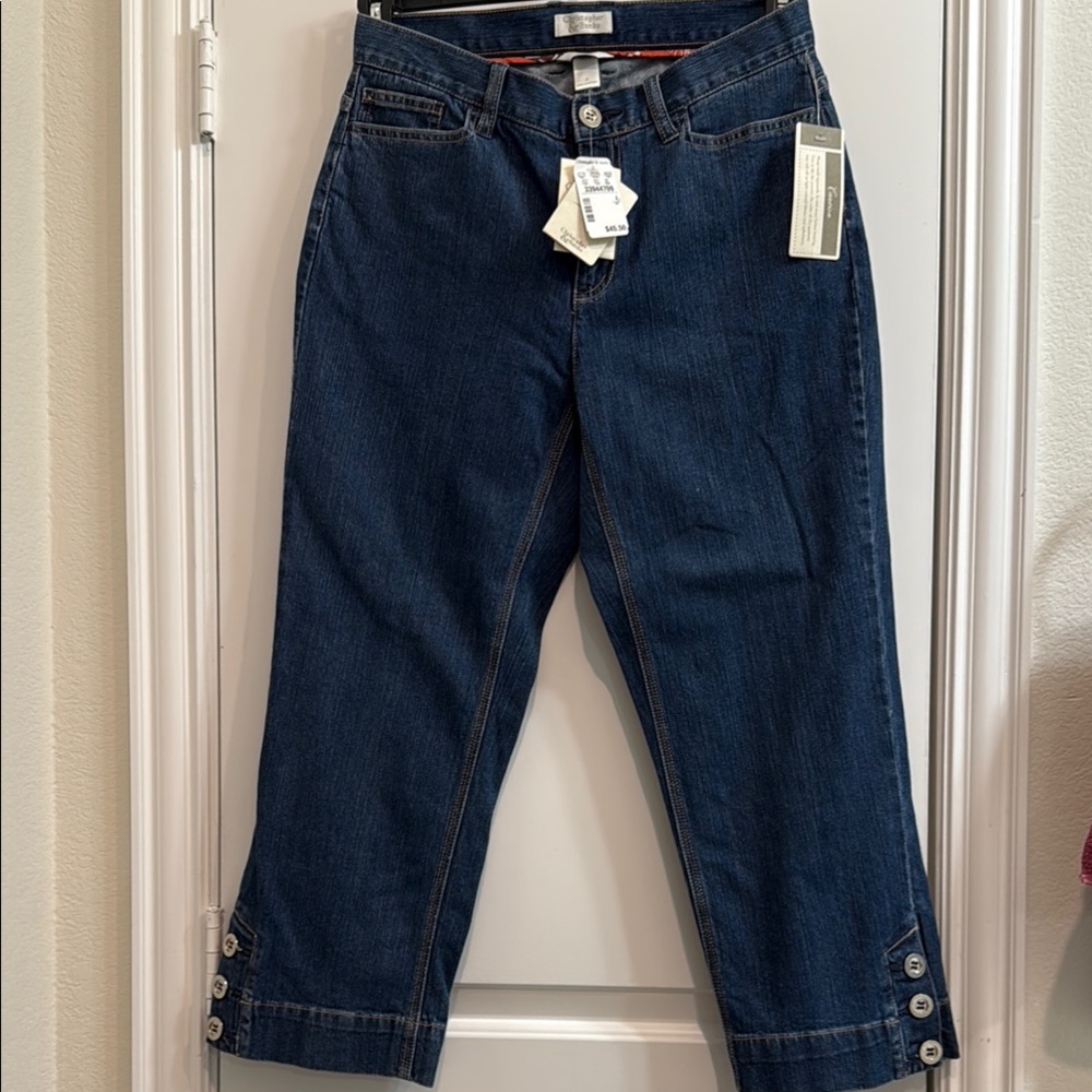 Christopher & Banks Dark Blue Cropped Jeans